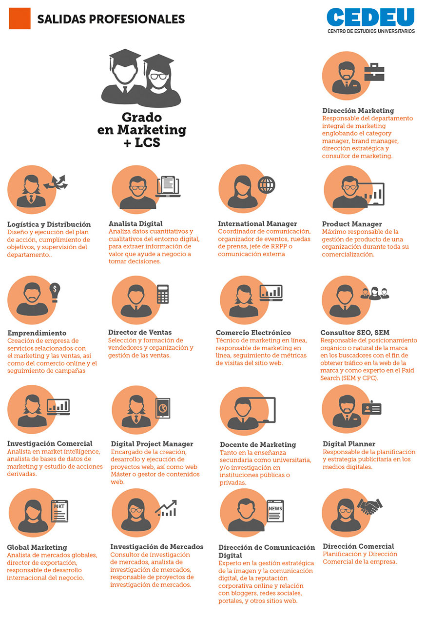 Salidas profesionales Grado en Marketing + Diploma en Leadership & Communication Skills